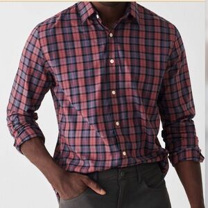 Faherty Men's The Movement in Point Jewel Plaid Long Sleeve Shirt Size M